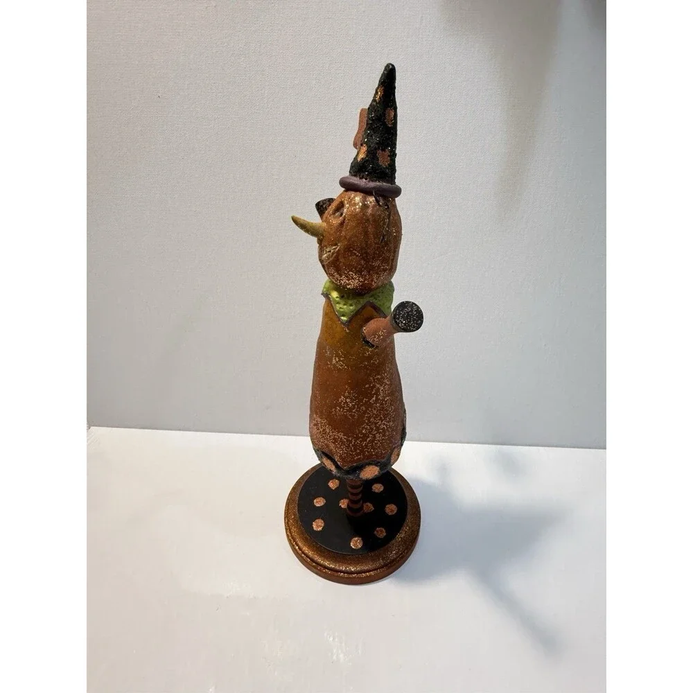 Primitive Pumpkin Jack O Lantern Resin Figurine Halloween Artist E. Smithson MCM